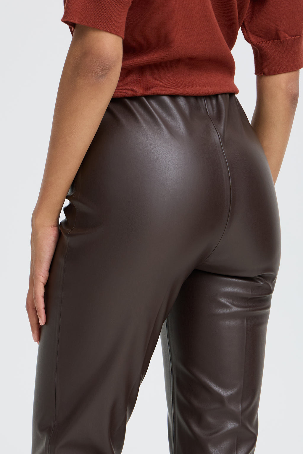 B.Young Daja Flare Faux Leather Pants – Brown