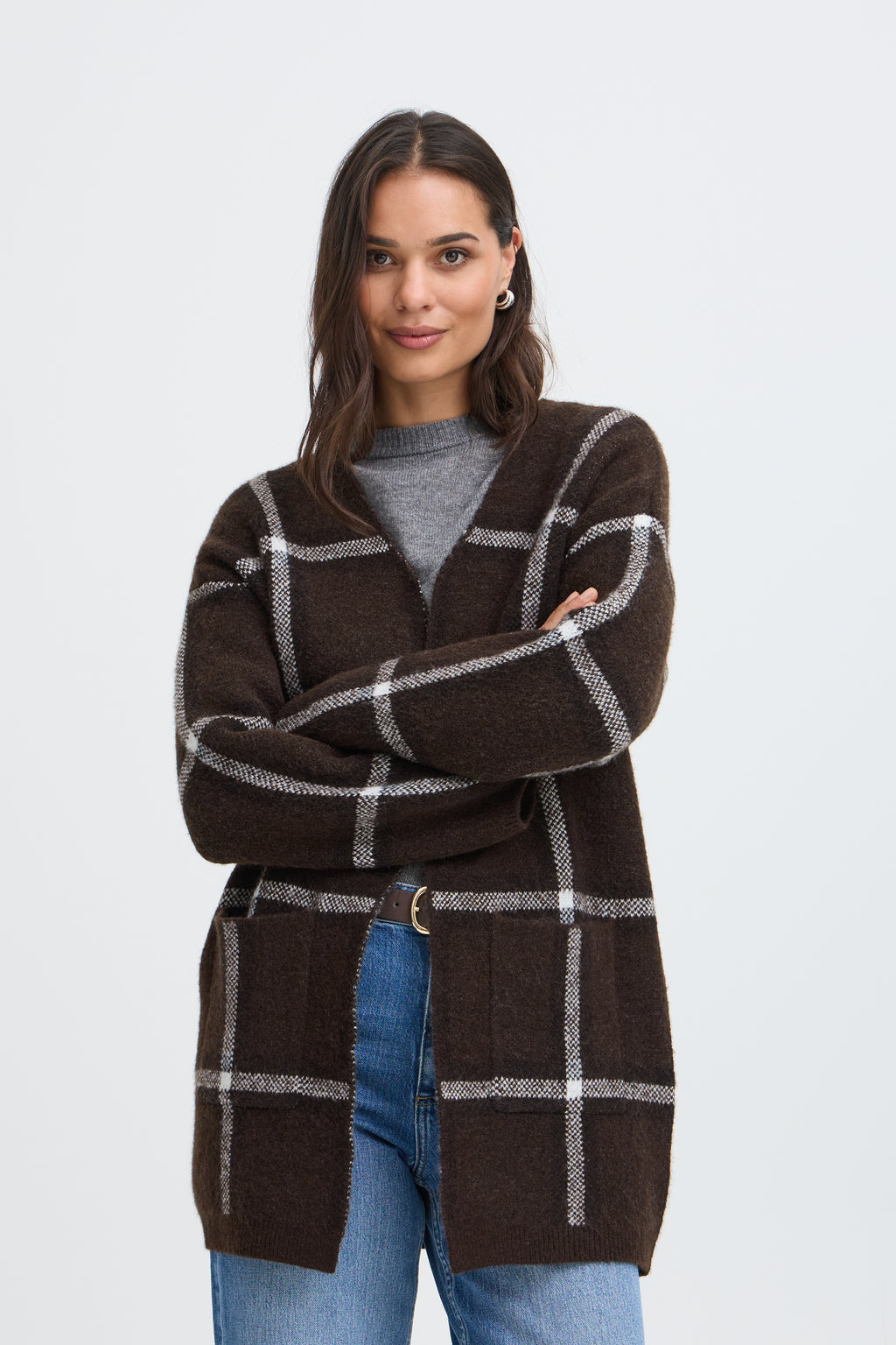 B.Young Odell Check Cardigan