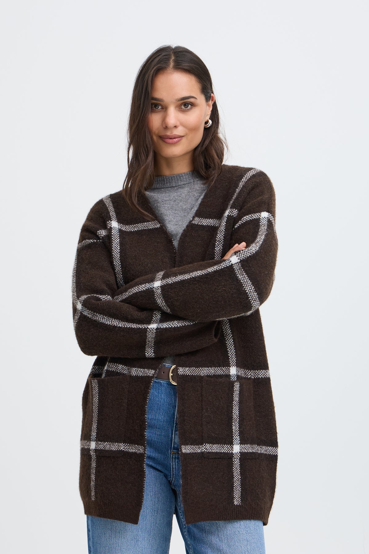 B.Young Odell Check Cardigan