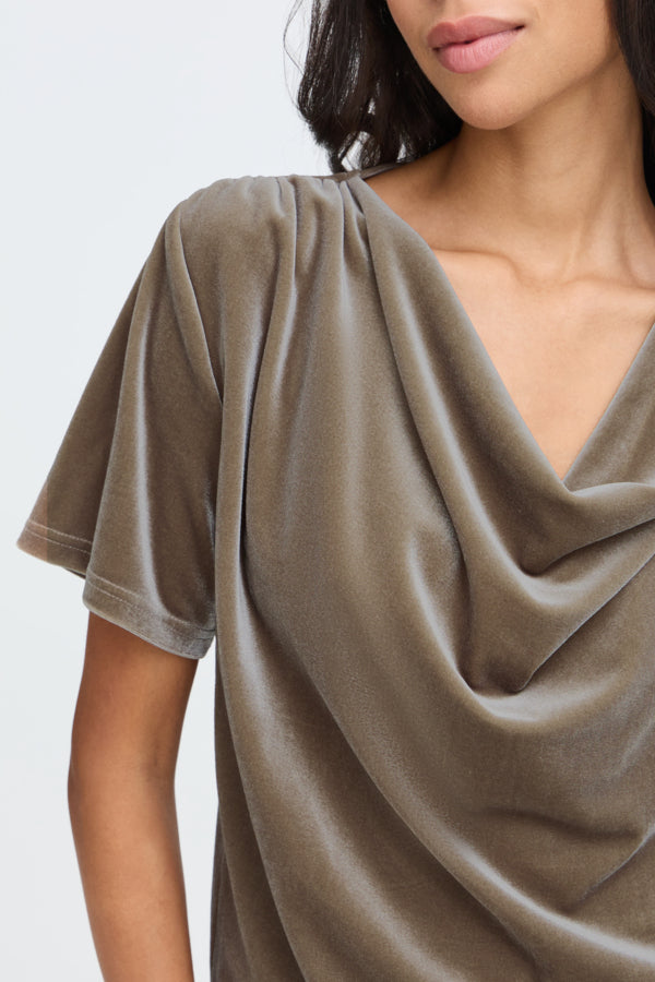 B.Young Perlina Draping Velvet Top