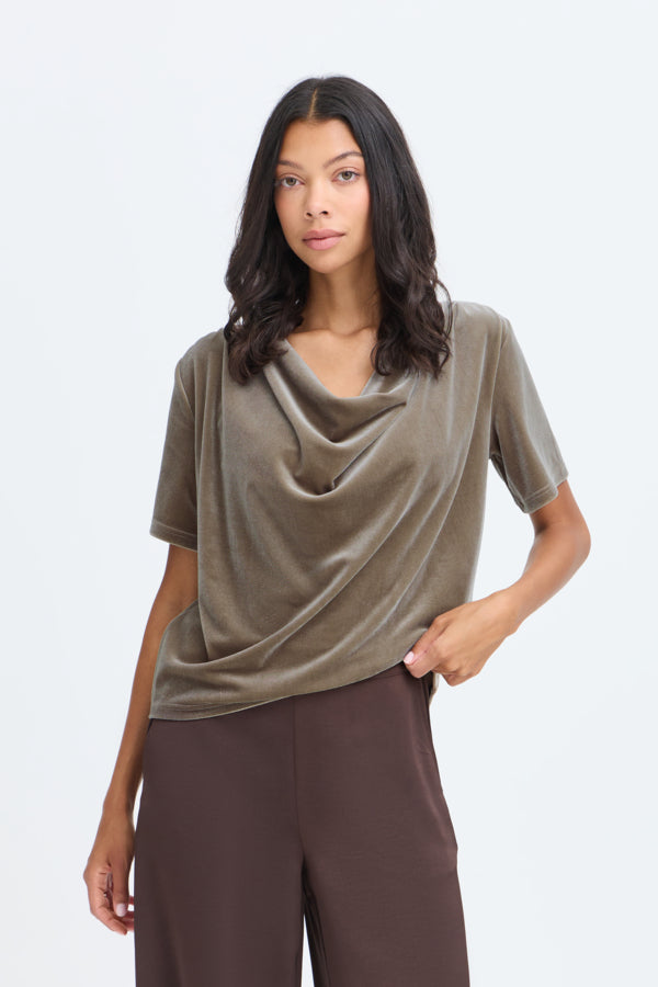 B.Young Perlina Draping Velvet Top