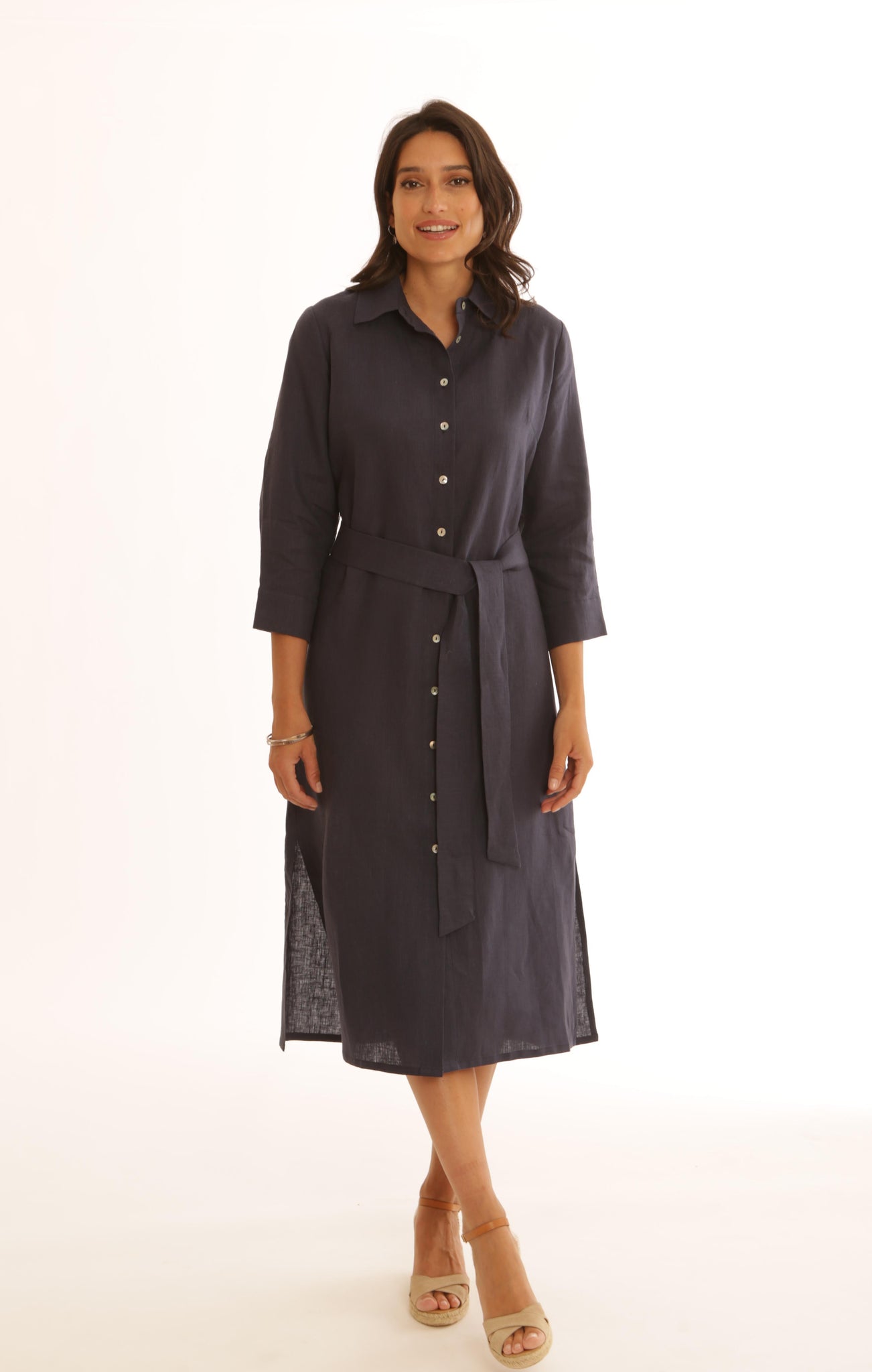 Pomodoro Linen Shirt Dress