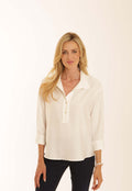 Pomodoro Textured 3/4 Sleeve Pullover Shirt