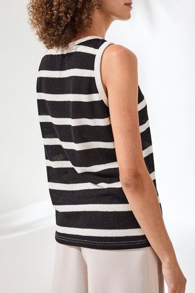 Tribal Slouchy Knit Stripe Vest Top