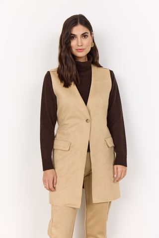 Soyaconcept Vikka Faux Suede Belted Waistcoat