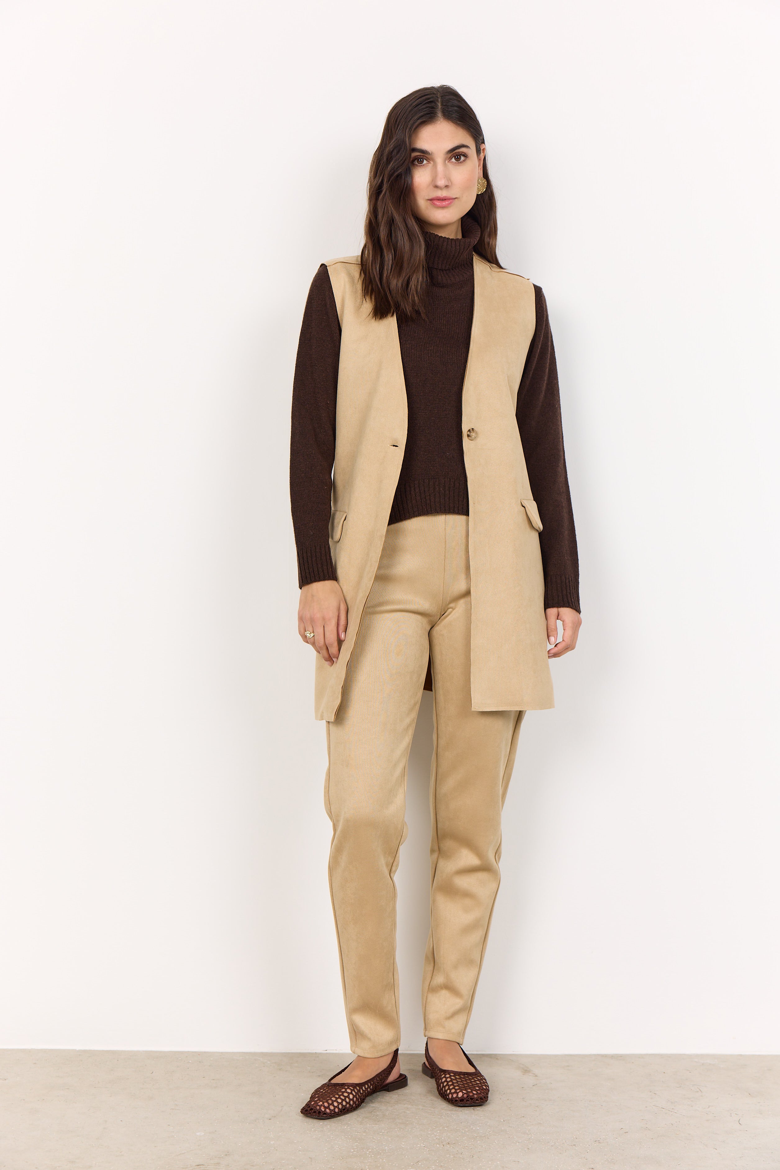 Soyaconcept Vikka Faux Suede Belted Waistcoat