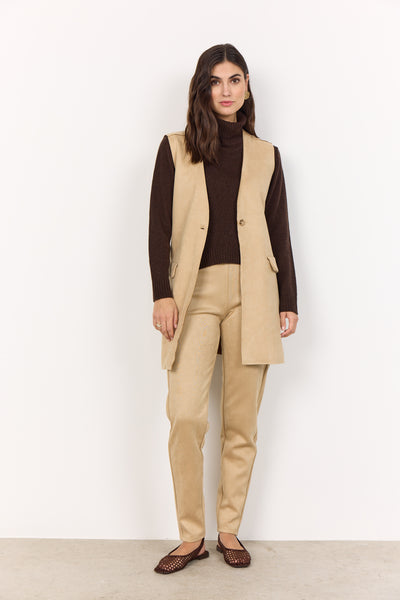 Soyaconcept Vikka Faux Suede Belted Waistcoat