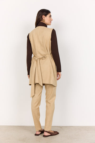 Soyaconcept Vikka Faux Suede Belted Waistcoat