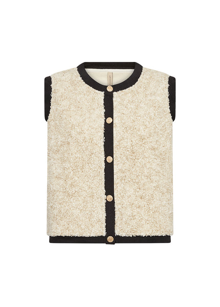 Soyaconcept Bessie Contrast Trim Bouclé Waistcoat
