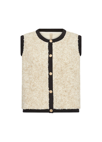 Soyaconcept Bessie Contrast Trim Bouclé Waistcoat