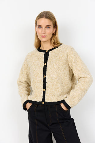 Soyaconcept Bessie Contrast Trim Bouclé Cardigan