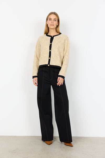 Soyaconcept Bessie Contrast Trim Bouclé Cardigan