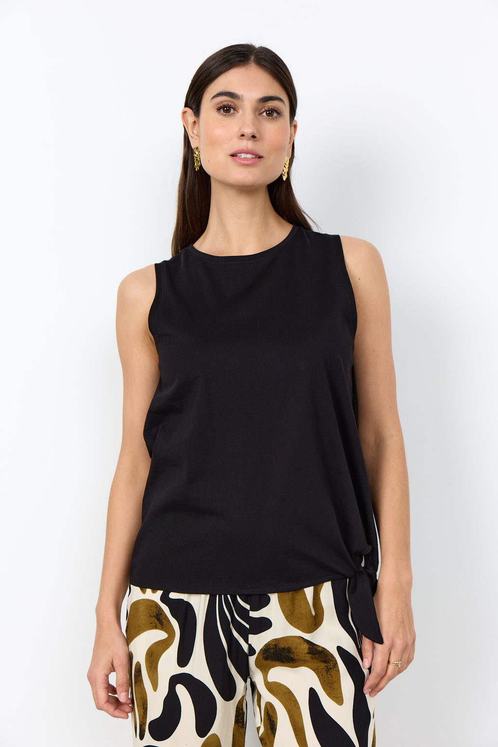 Soyaconcept Derby Cotton Tie Hem Vest Top