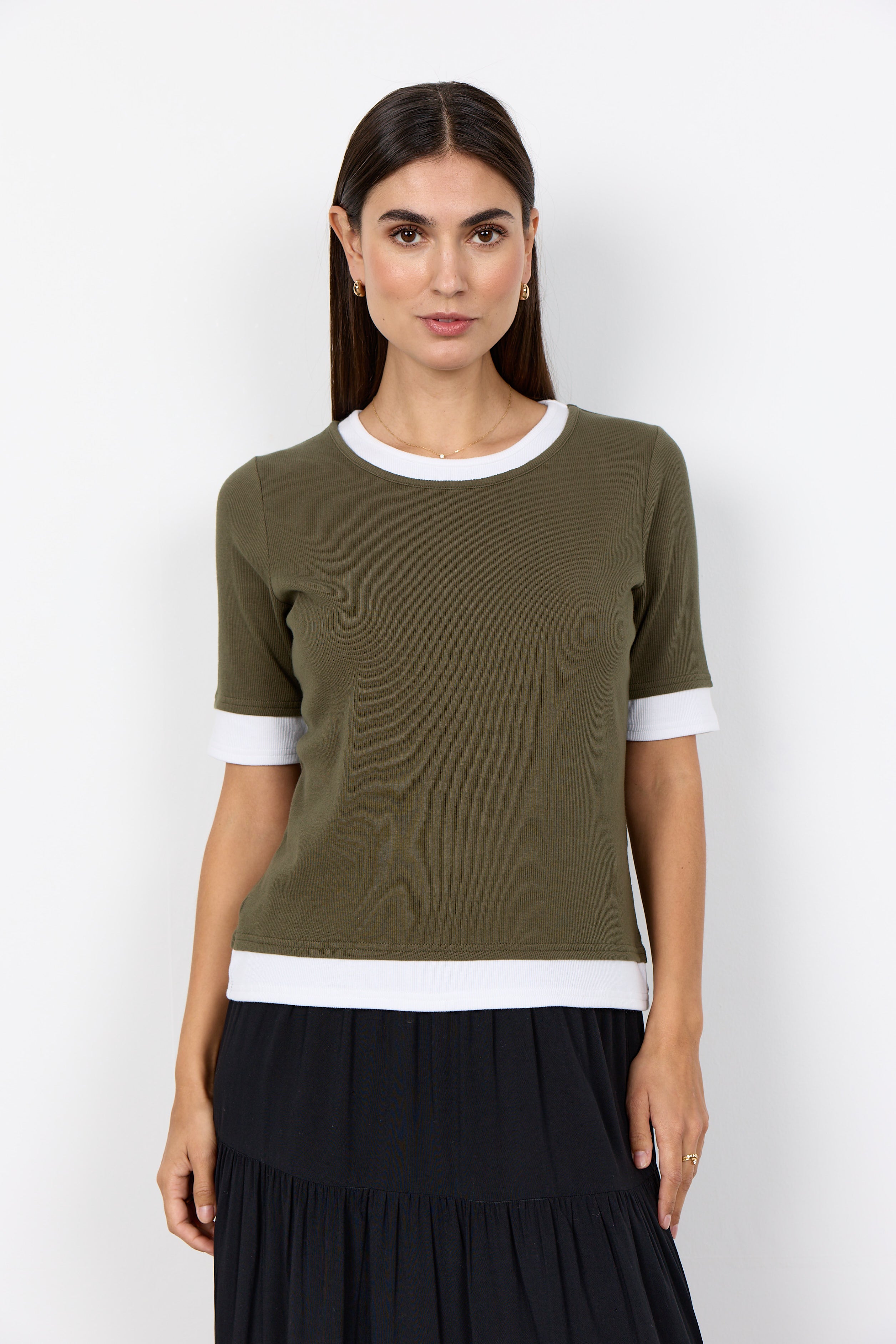 Soyaconcept Mignon Contrast Trim Layered T-shirt