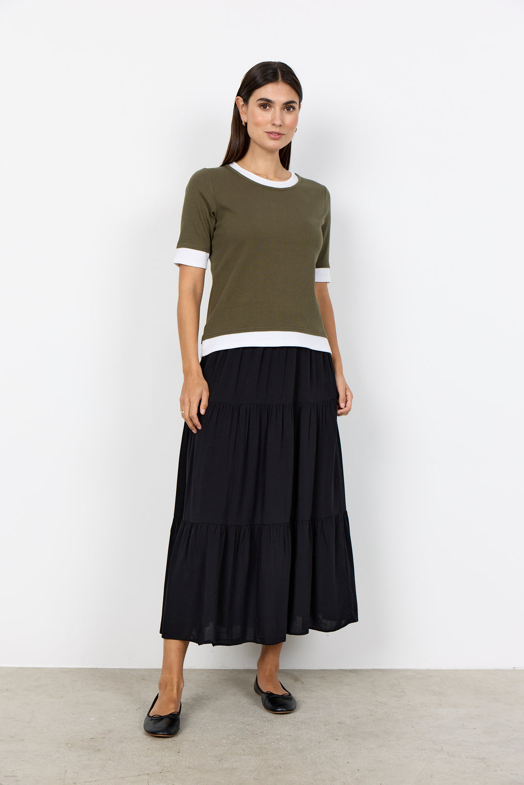 Soyaconcept Mignon Contrast Trim Layered T-shirt