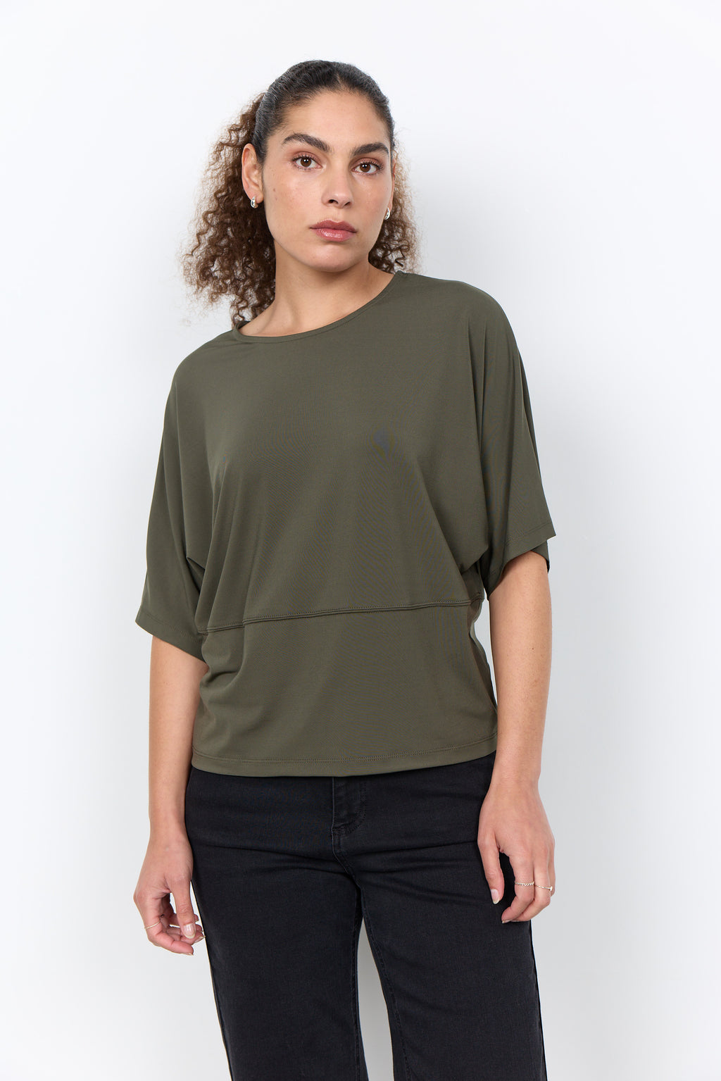 Soyaconcept Glenna Fluid Slouchy T-shirt - Khaki