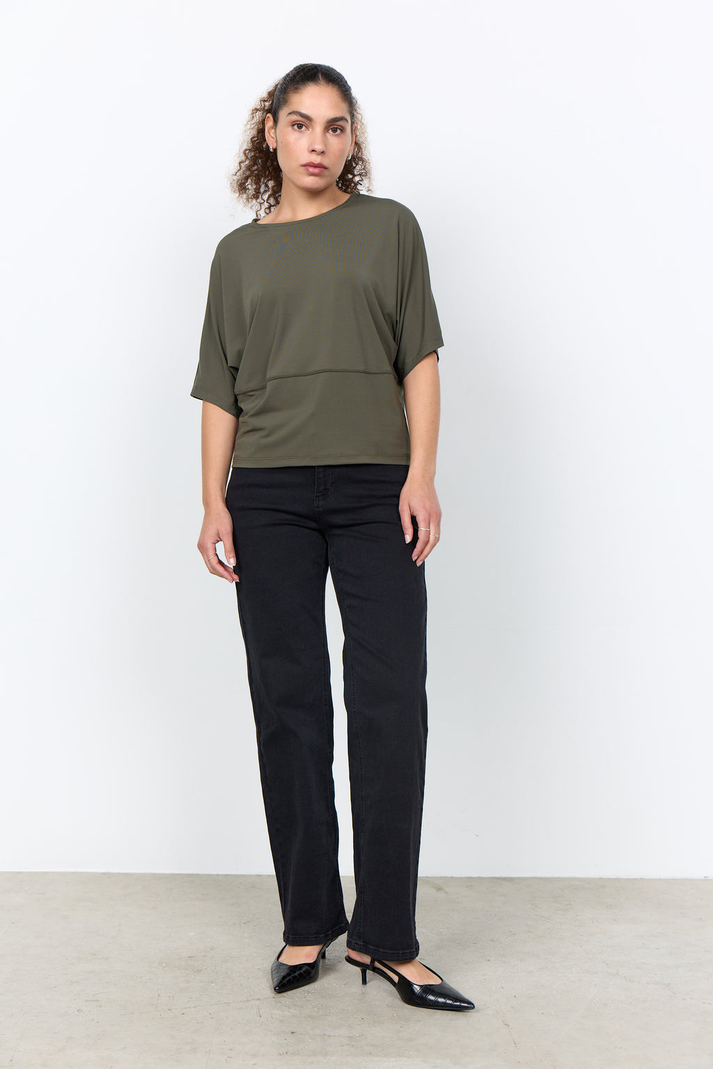 Soyaconcept Glenna Fluid Slouchy T-shirt - Khaki