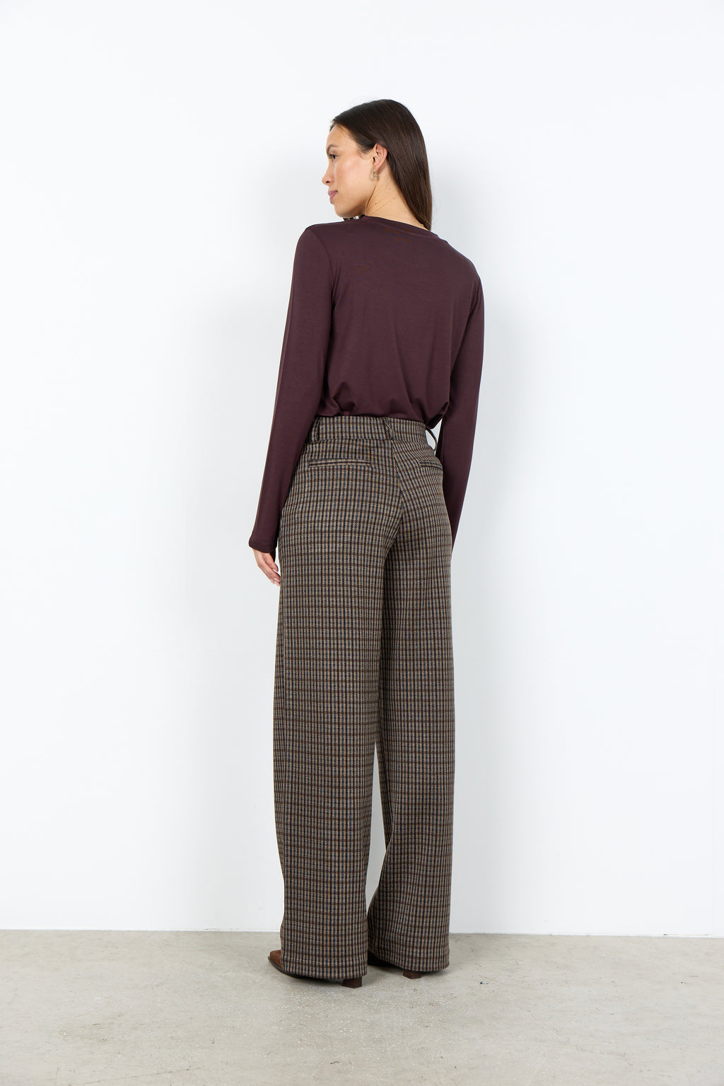 Soyaconcept Hekla Check Pull On Wide Leg Trousers