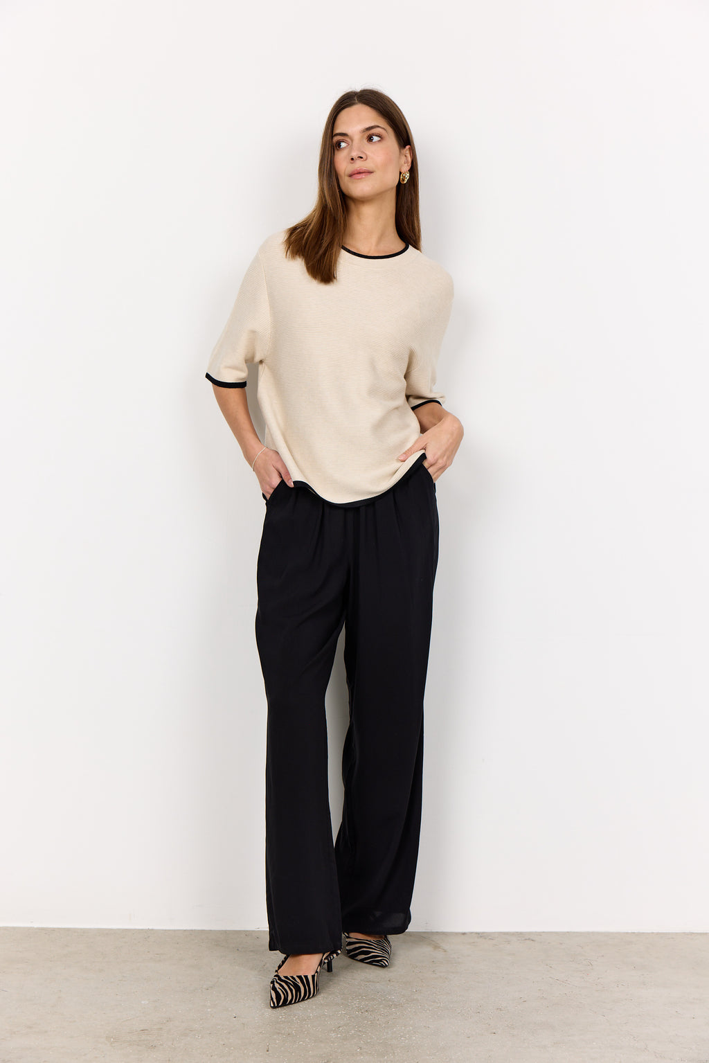 Soyaconcept Dollie Contrast Trim Knit