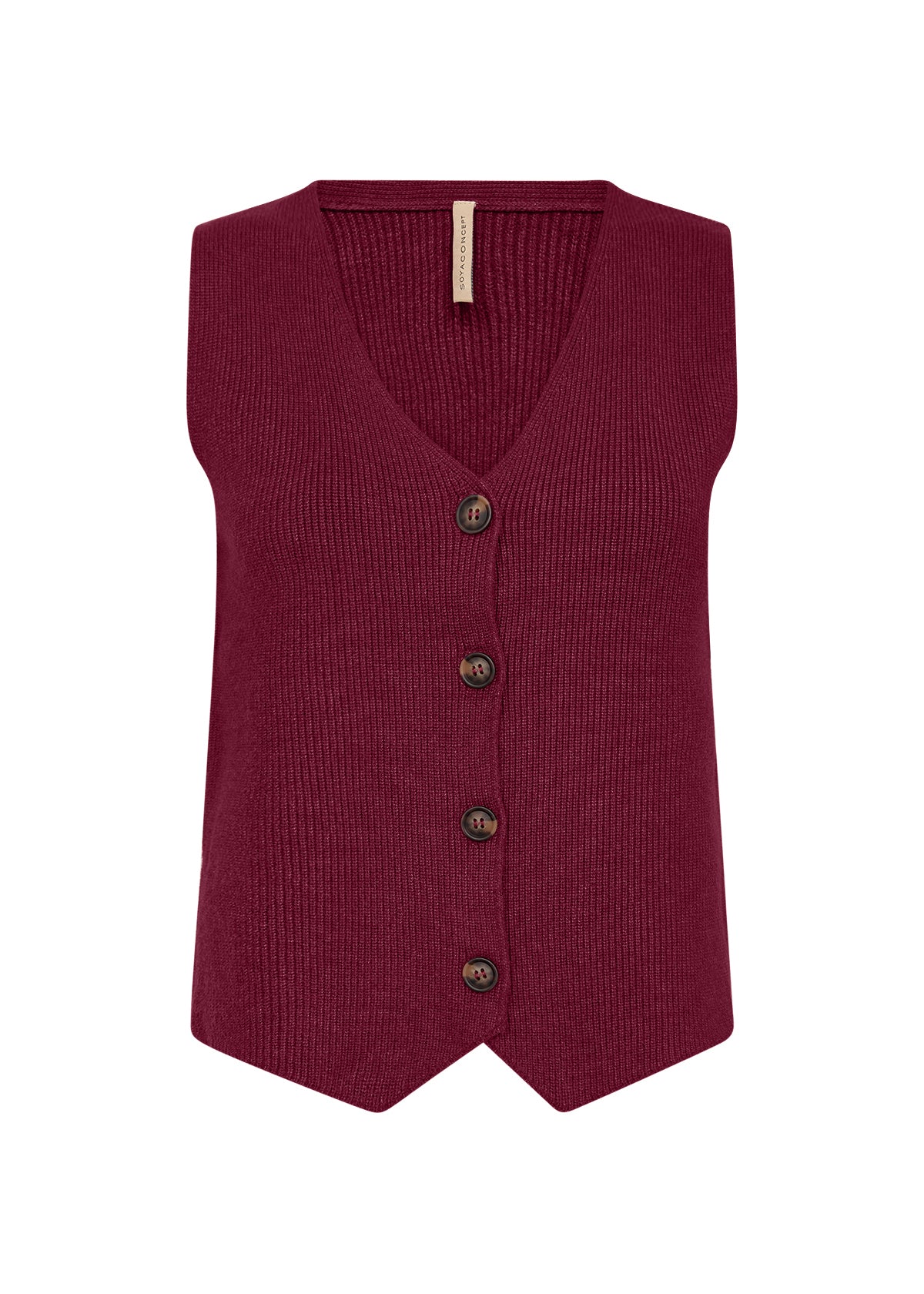 Soyaconcept Kanita Knitted Waistcoat - Wine