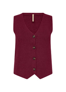 Soyaconcept Kanita Knitted Waistcoat - Wine