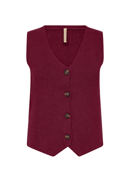 Soyaconcept Kanita Knitted Waistcoat - Wine