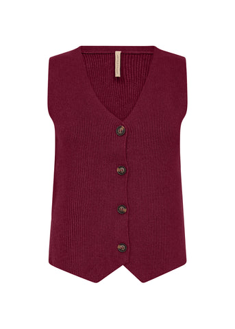 Soyaconcept Kanita Knitted Waistcoat - Wine