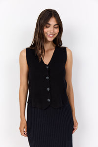Soyaconcept Kanita Knitted Waistcoat - Black