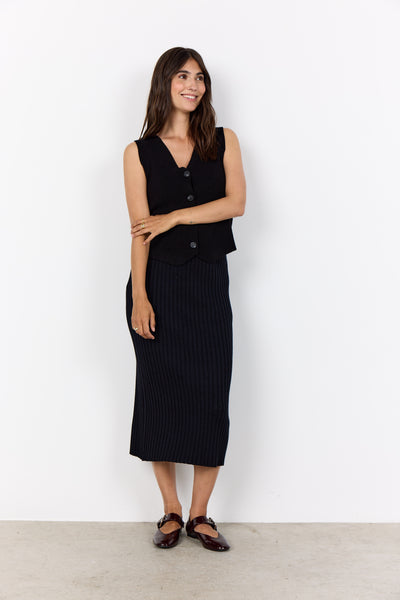 Soyaconcept Kanita Knitted Waistcoat - Black