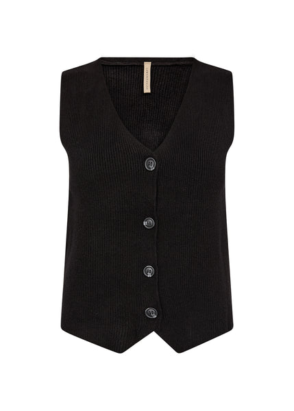 Soyaconcept Kanita Knitted Waistcoat - Black