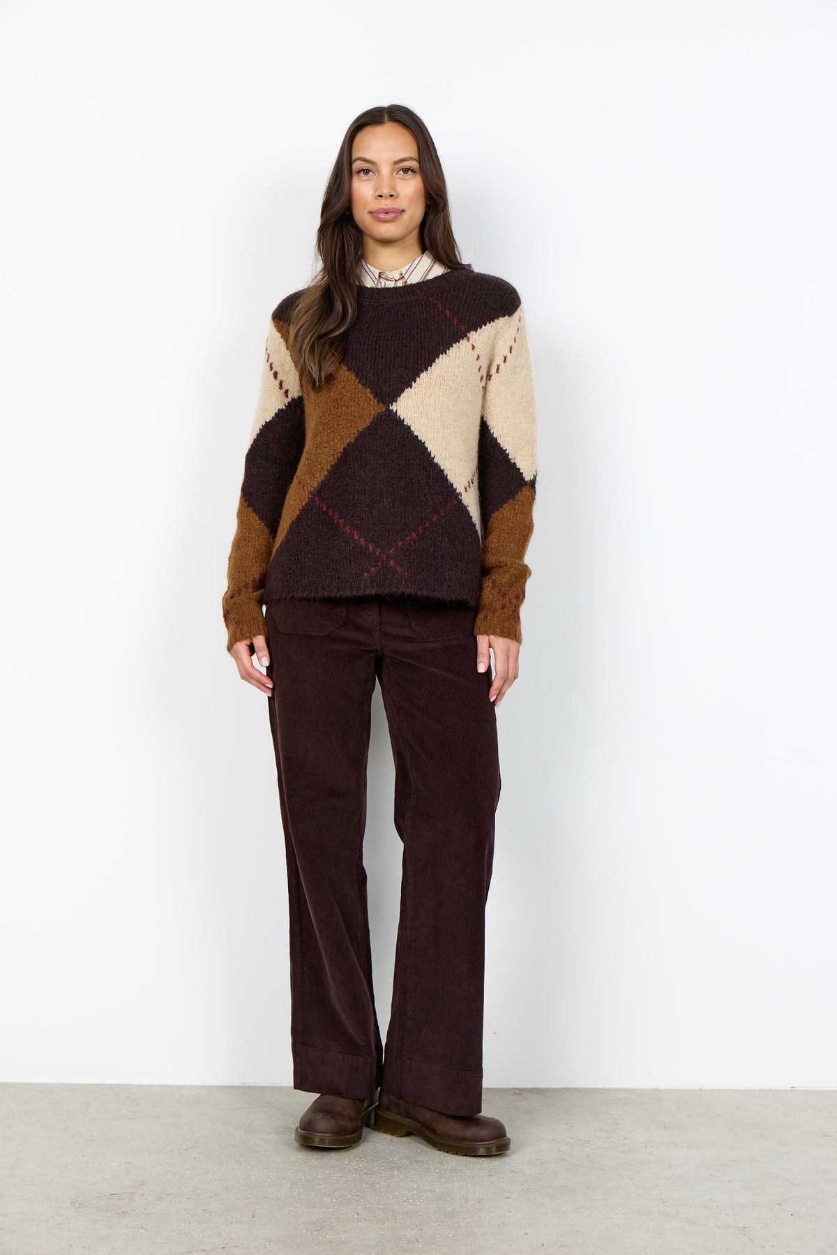 Soyaconcept Hager Chunky Argyle Knit Jumper
