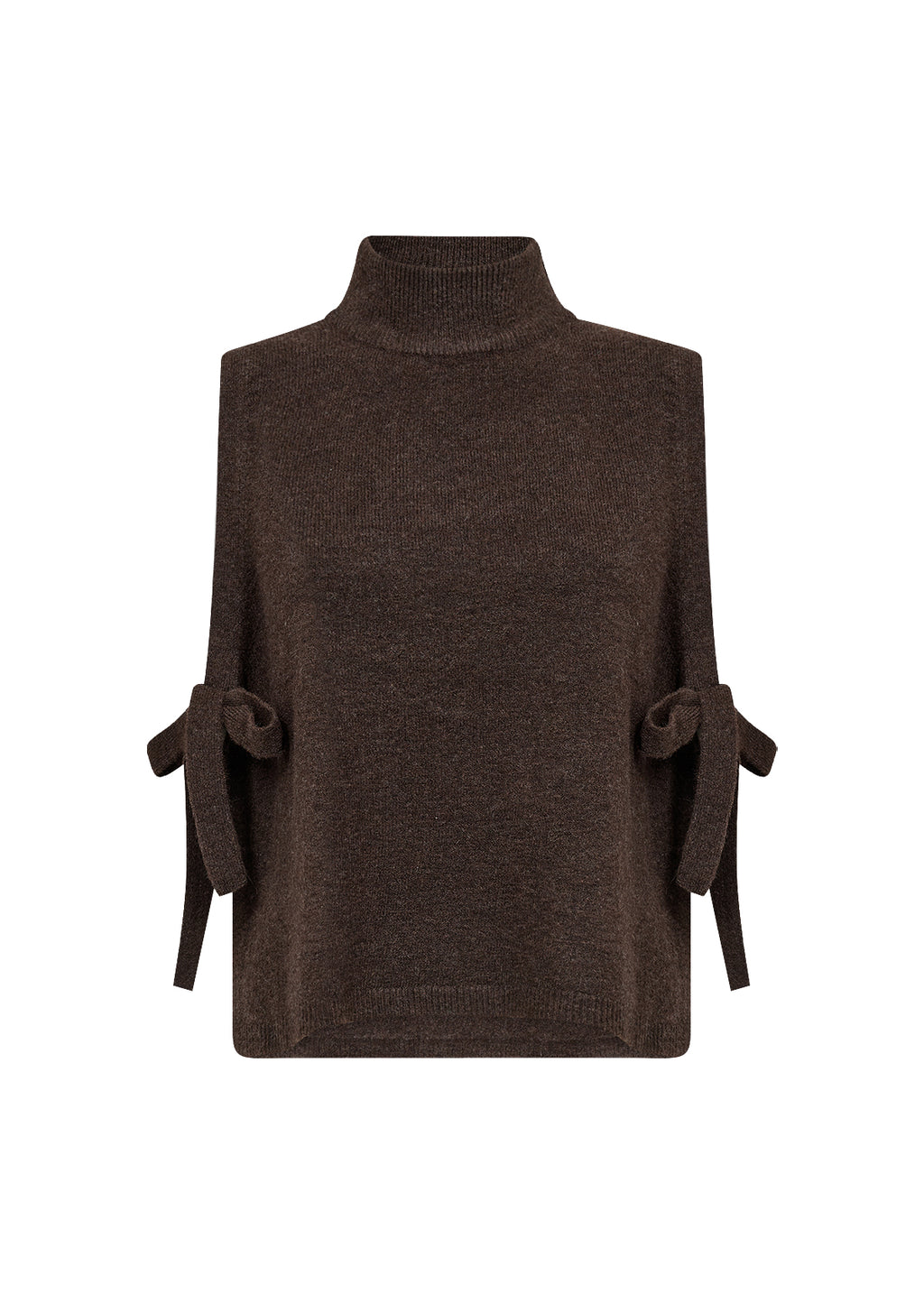 Soyaconcept Orlean Tie Side High Neck Vest - Chocolate