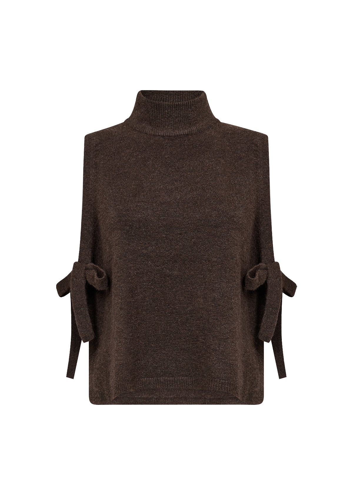 Soyaconcept Orlean Tie Side High Neck Vest - Chocolate