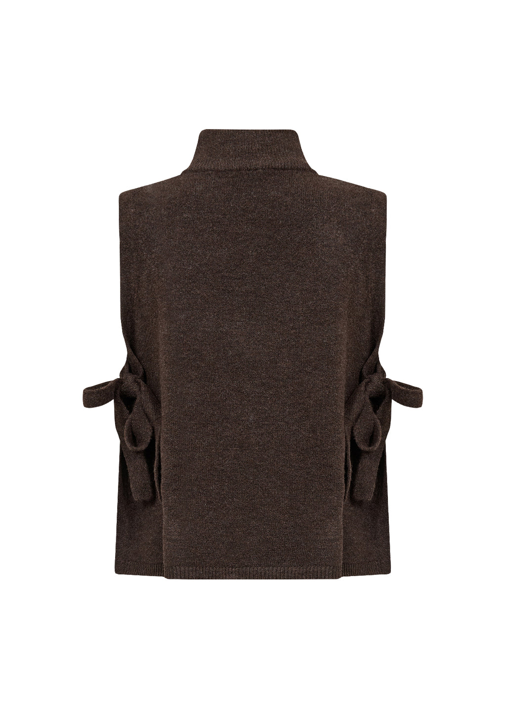 Soyaconcept Orlean Tie Side High Neck Vest - Chocolate