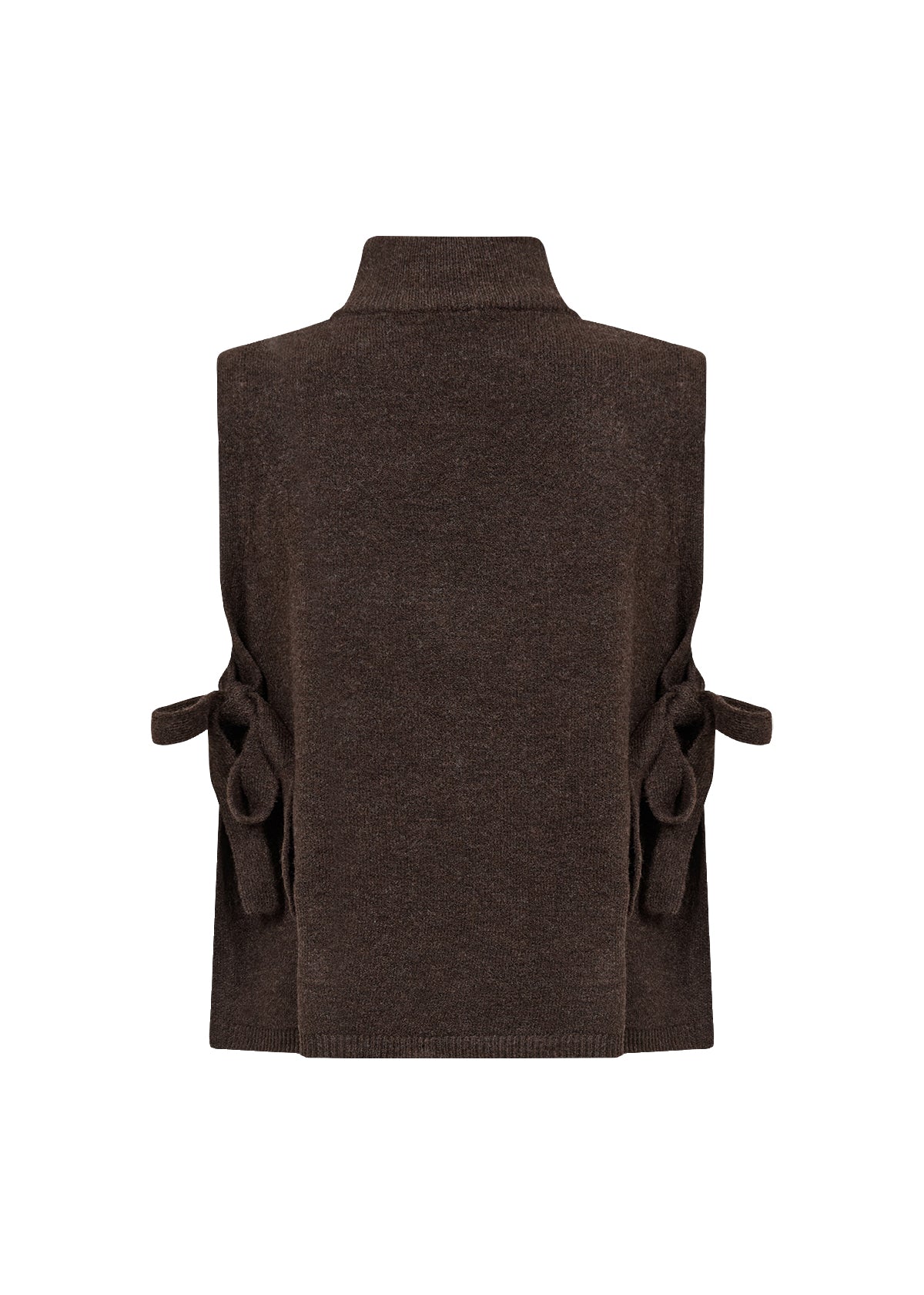 Soyaconcept Orlean Tie Side High Neck Vest - Chocolate