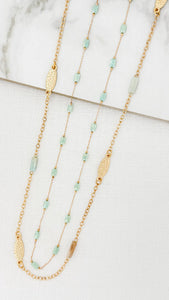 Envy Gold & Turquoise Beaded Long Necklace