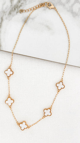 Envy Gold & Ivory Fleur De Lys Necklace