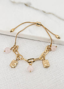 Envy Pink Stone Charm Bracelet