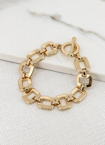 Envy Square Link T-Bar Bracelet