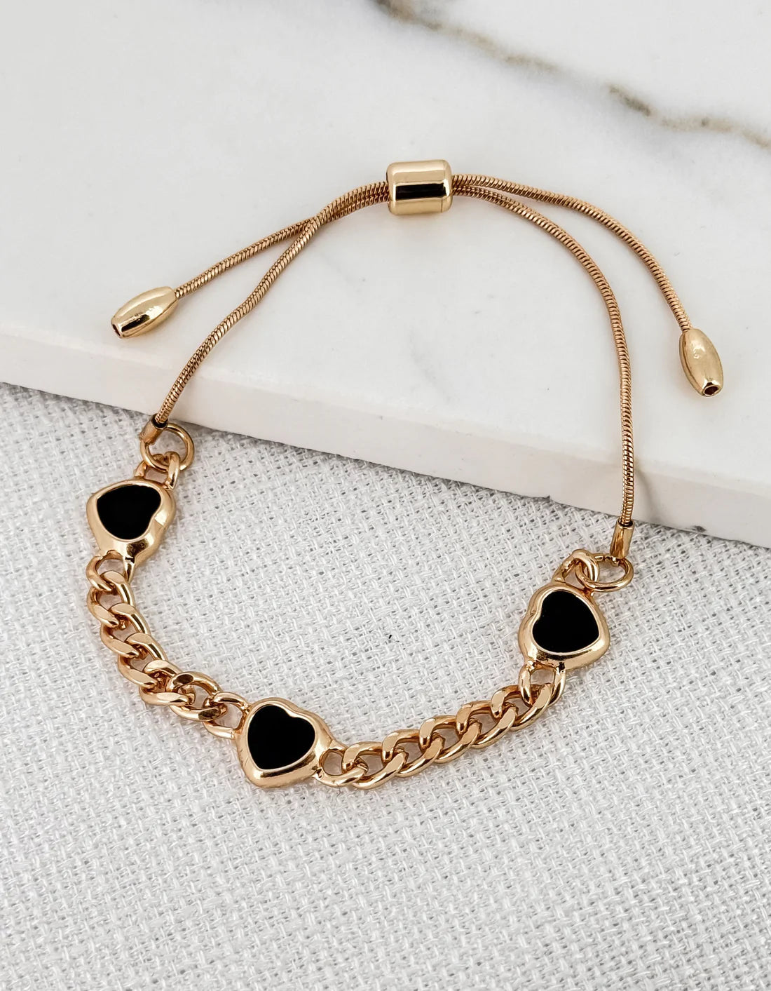 Envy Gold Heart & Chain Bracelet