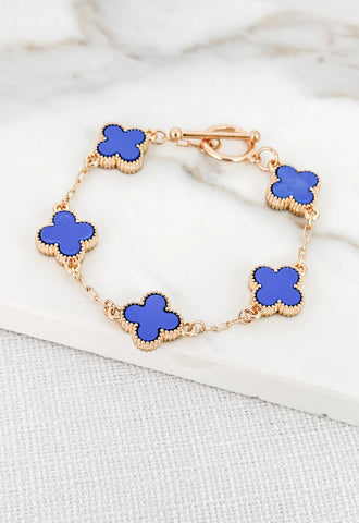 Envy Gold & Blue Fleur Bracelet