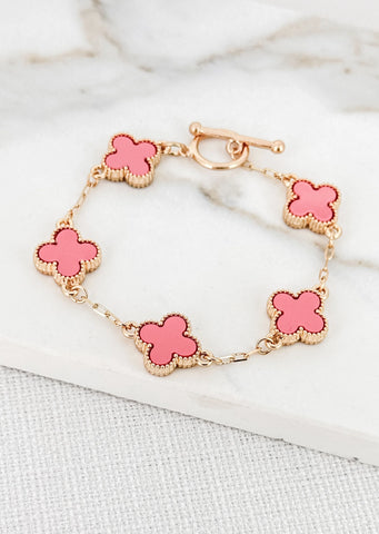 Envy Gold & Pink Fleur Bracelet