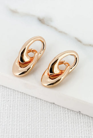 Envy Gold Interlock Oval Studs