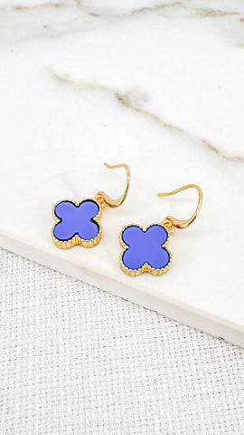 Envy Blue Fleur Dangle Earrings