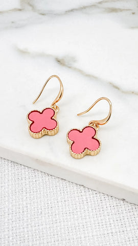 Envy Pink Fleur Dangle Earrings