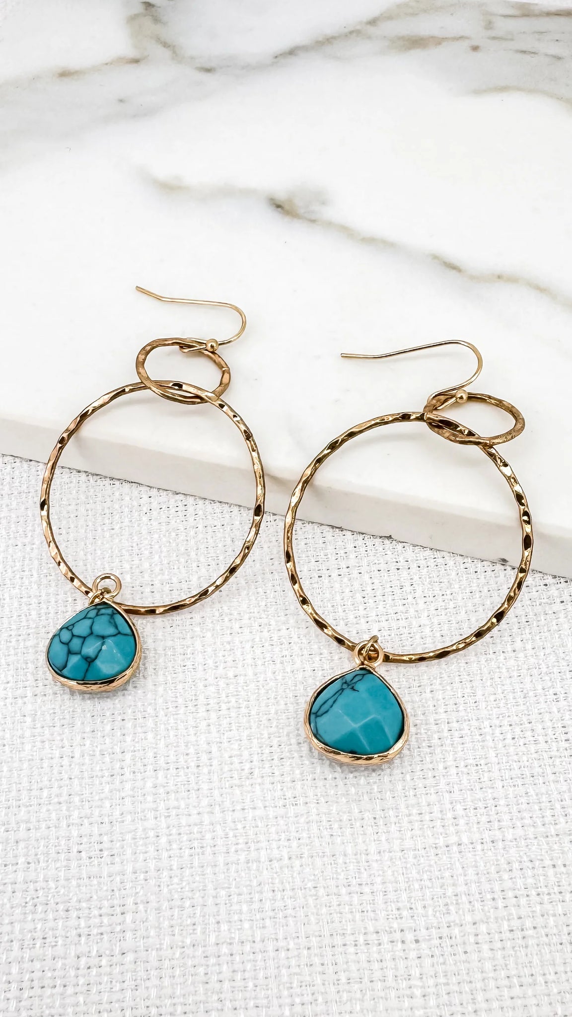 Envy Hoop Earrings with Drop Stone