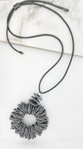 Envy Grey Woven Pendant Necklace