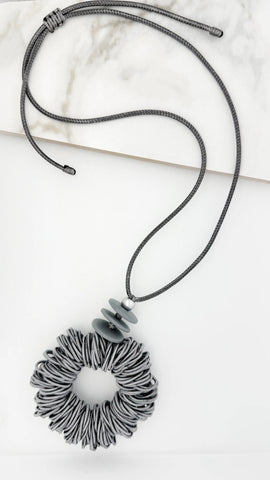 Envy Grey Woven Pendant Necklace