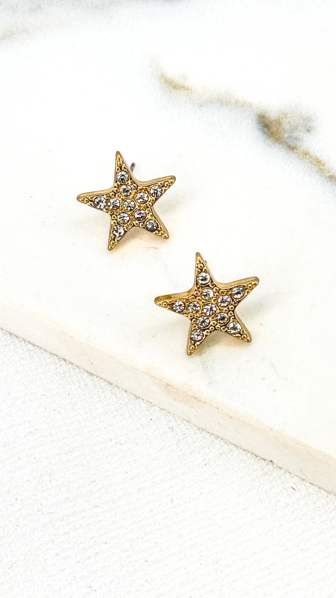 Envy Gold Diamante Star Earrings