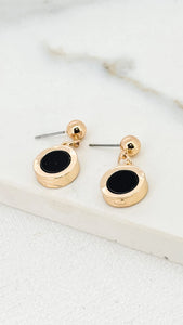 Envy Black & Gold Mini Dropper Earrings